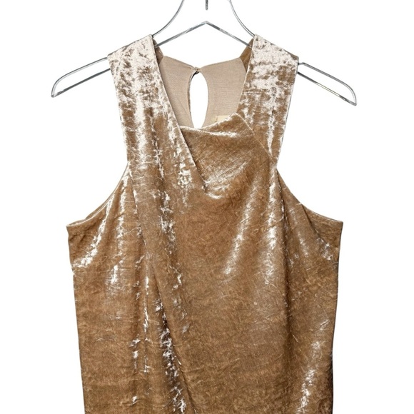 Anthropologie Porridge Crushed Velvet Champage Women’s Sleeveless Top Sz S - Picture 5 of 12